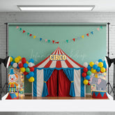 Lofaris Circus Fresh Colors Birthday Cake Smash Backdrop